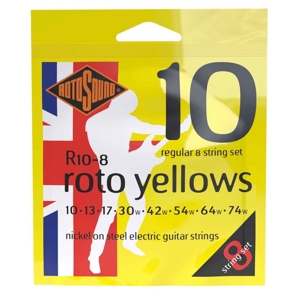 Rotosound Roto Yellows R10-8 strings para guitarra eléctrica de 8 strings 10-74