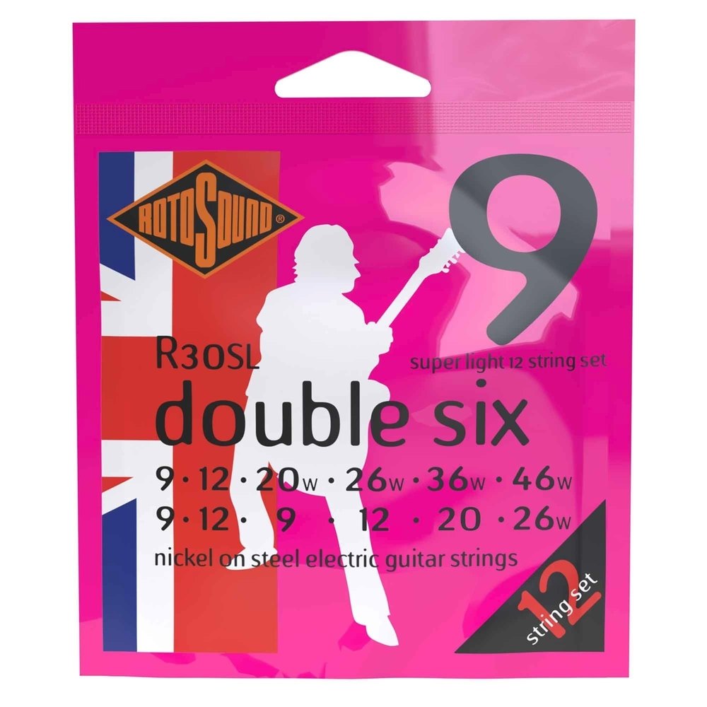 Rotosound Roto Pinks R30SL Double Six para guitarra eléctrica de 12 cuerdas 9-46