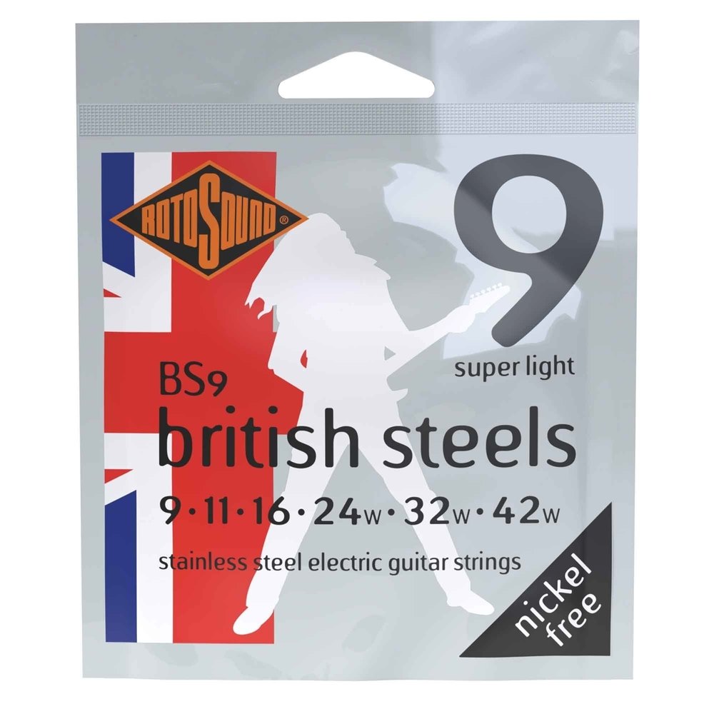 Rotosound British Steels BS9 cuerdas para guitarra eléctrica 9-42