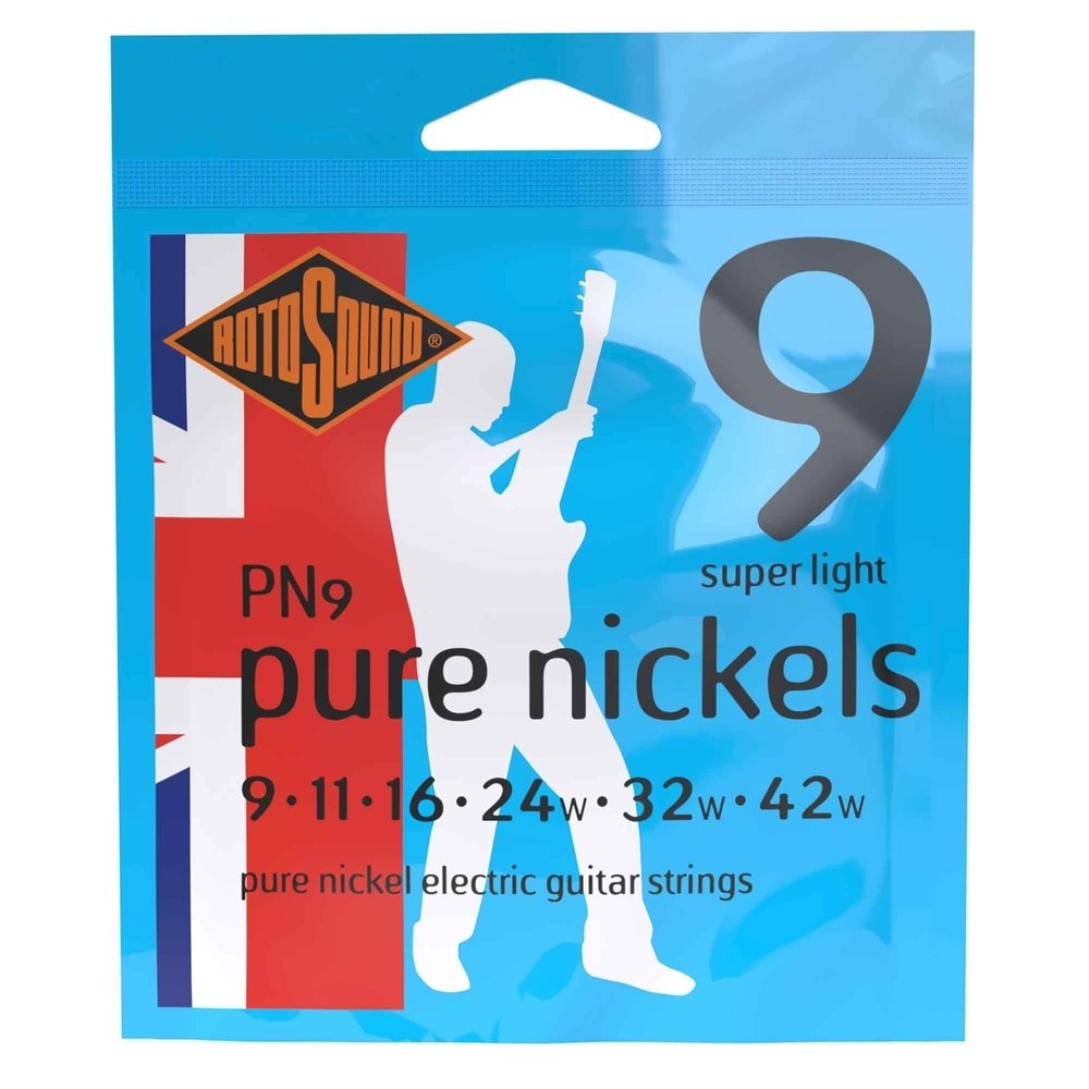 Cuerdas para guitarras eléctricas Rotosound Pure Nickels PN9 9-42
