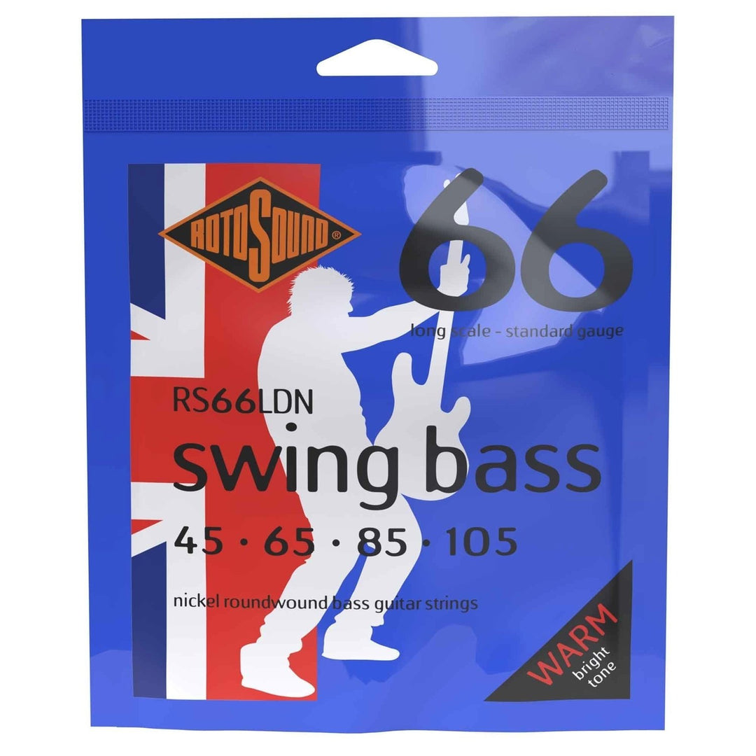 Rotosound Cuerdas para bajo eléctrico Swing Bass 66 - Conjunto de 4 cuerdas Nickel Standard 45-105 (RS66LDN)