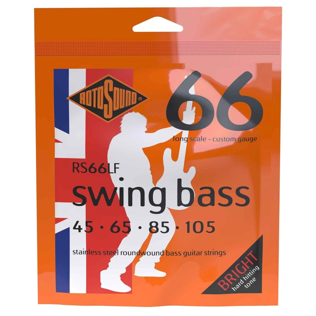 Rotosound Cuerdas de bajo eléctrico Swing Bass 66 - Conjunto de 4 cuerdas Custom 45-105 (RS66LF)