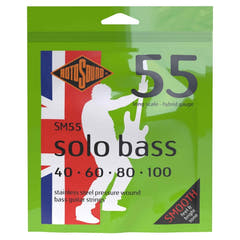Rotosound Cuerdas de bajo eléctrico Solo Bass 55 - Conjunto de 4 cuerdas Hybrid 40-100 (SM55)
