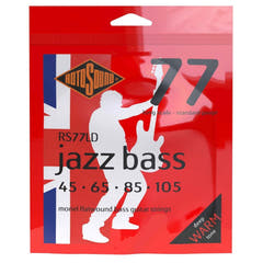 Rotosound Jazz Bass Strings Jazz Bass 77 - Juego de 4 cuerdas Flatwound Standard 45-105 (RS77LD)