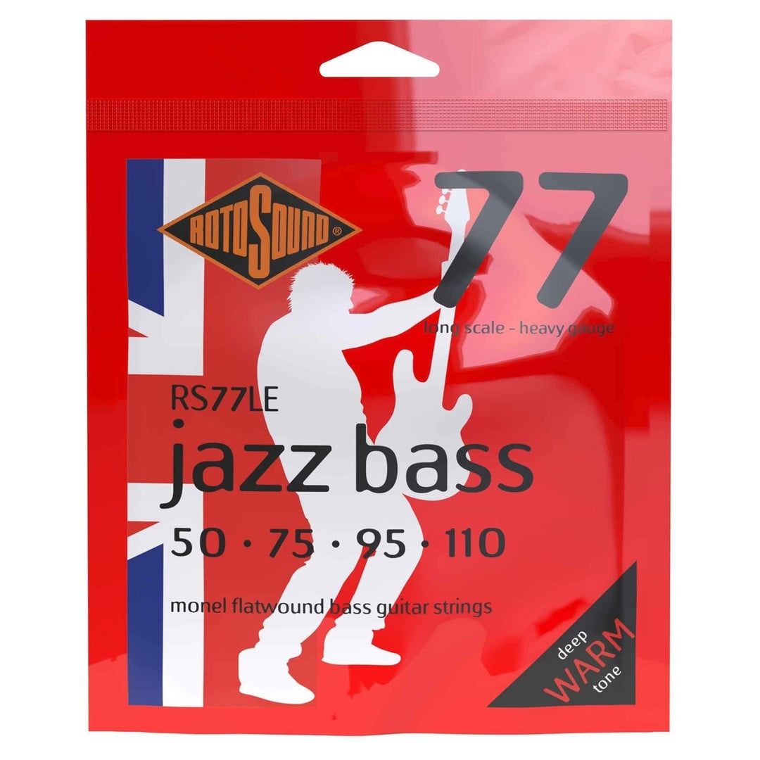 Rotosound Cuerdas de bajo Jazz Jazz Bass 77 - Set de 4 cuerdas Flatwound Heavy 50-110 (RS77LE)