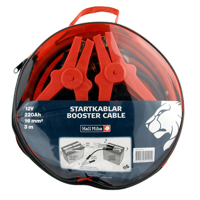Juego de cables de arranque de 16mm2 aislados, 3m - 220A