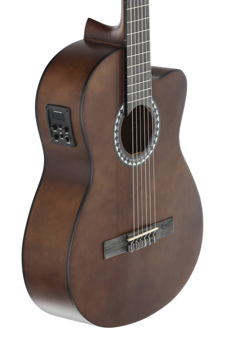 VGS Basic guitarra clásica electroacústica, color nogal