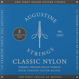 Augustine Strings for classic guitar Classic Label - 3 x Set Classic Blue (normal/high)