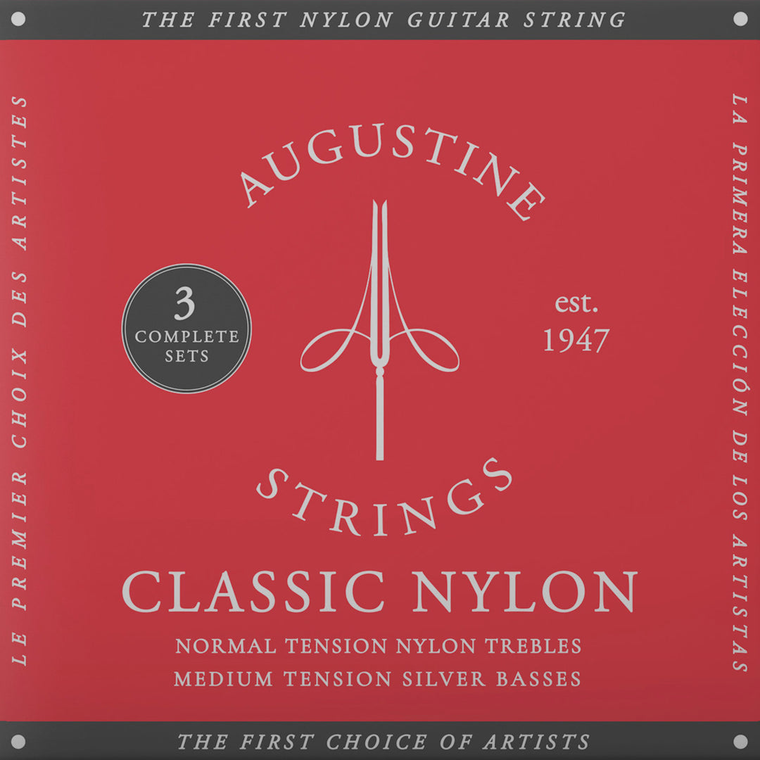Cuerdas Augustine para guitarra clásica Classic Label - 3 x Juego Classic Red (normal/medium)