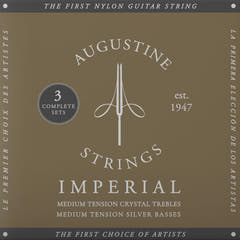Augustine Strings para guitarra clásica Imperial Crystal Nylon medium - 3 x Set Imperial Red (medium/medium)