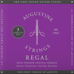 Augustine Strings para guitarras clásicas Regal Crystal Nylon high - 3 x Set Regal Blue (high/high)