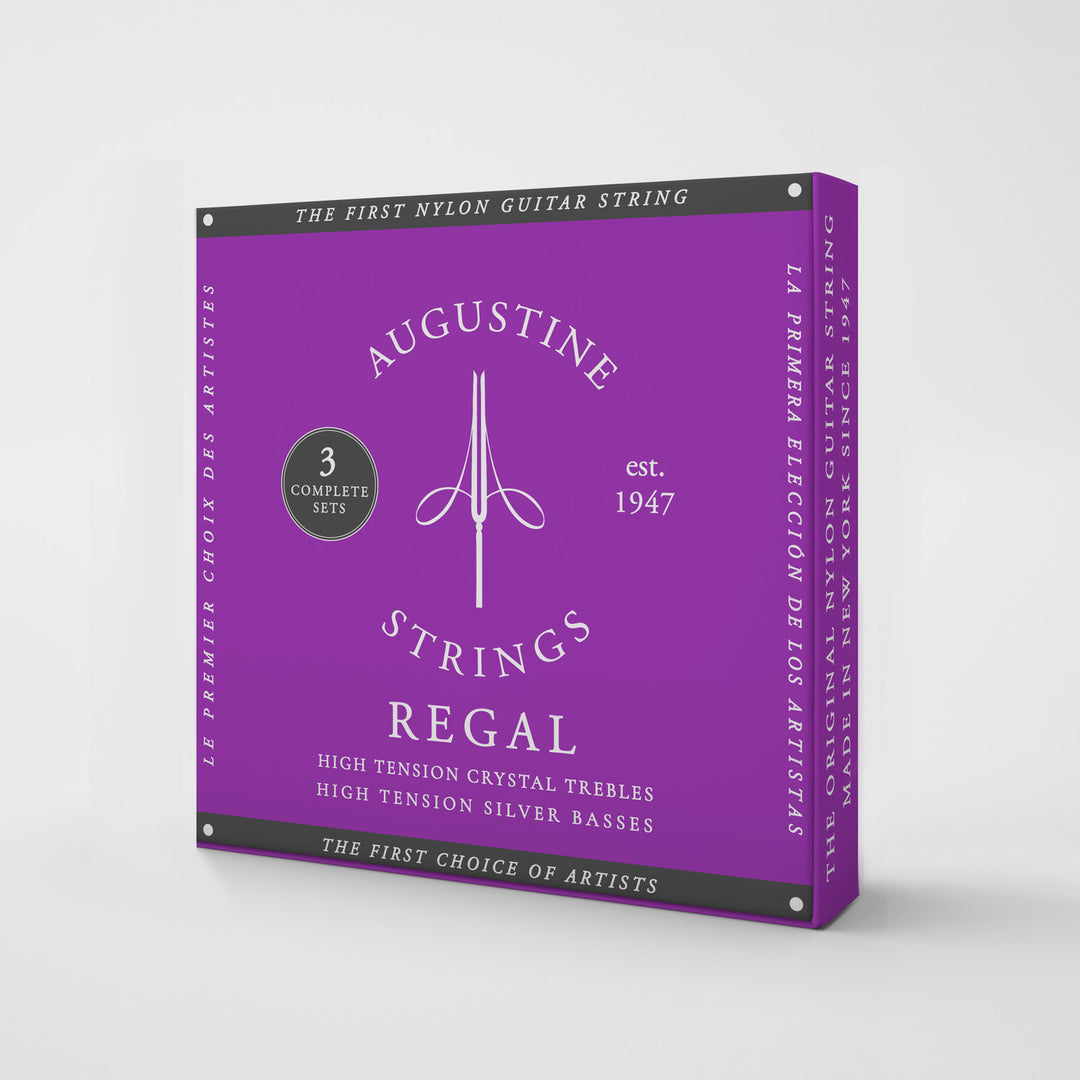 Augustine Strings para guitarras clásicas Regal Crystal Nylon high - 3 x Set Regal Blue (high/high)