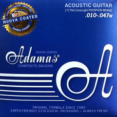 Adamas Strings for Acoustic Guitarras Nuova phosphor bronze coated - También adecuado para personas con alergia (1717NU)
