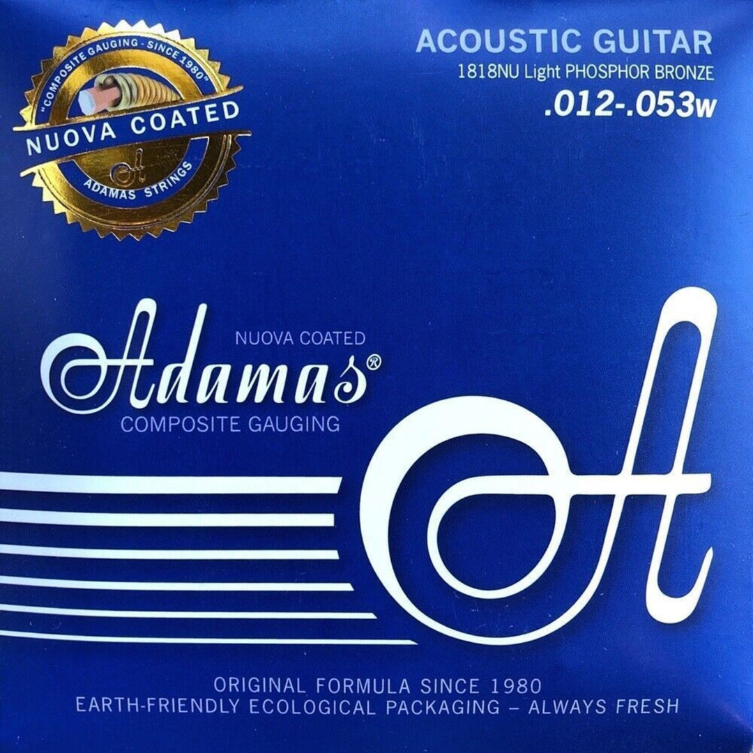 Adamas Cuerdas para Guitarras acústicas Nuova recubiertas de bronce fosforado - Light .012-.053 (1818NU)