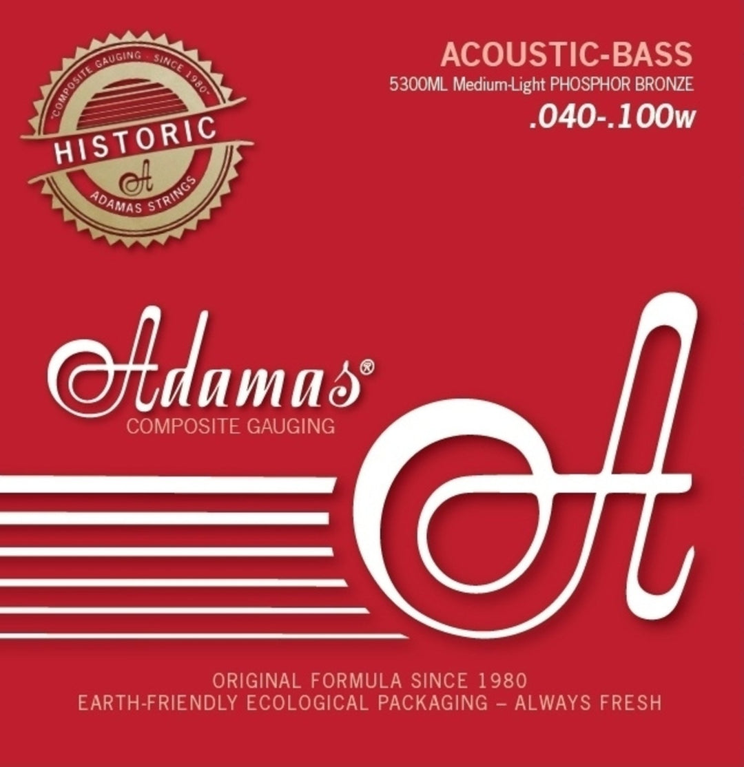Adamas Strings para bajo acústico Phosphor Bronze - set de 4 cuerdas med-light (5300ML)