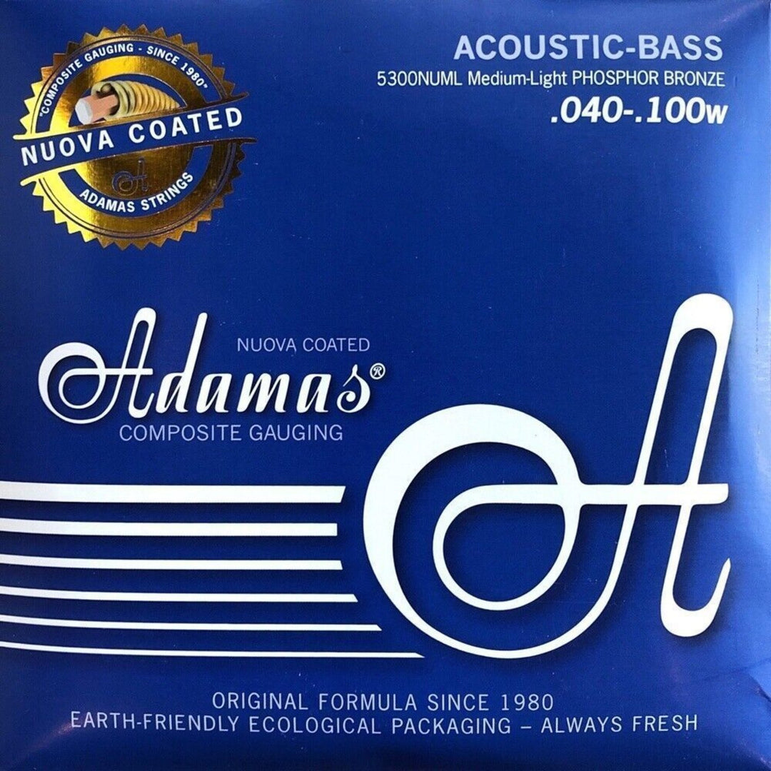 Cuerdas Adamas para bajo acústico Nuova recubiertas - Juego de 4 cuerdas med-light (5300NU-ML)