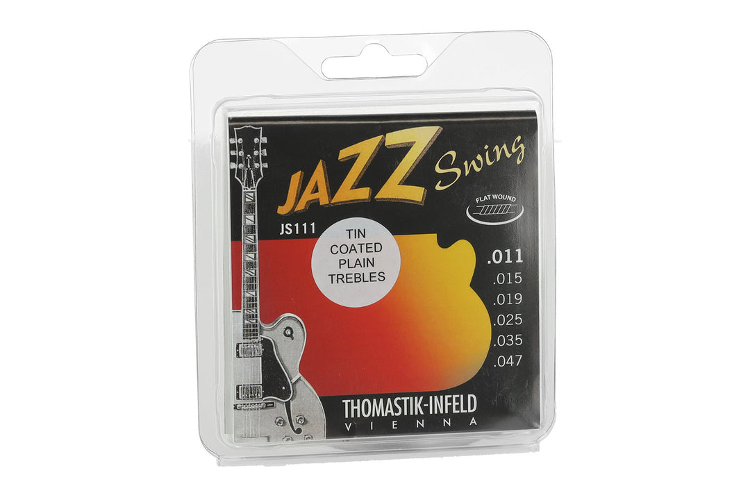 Cuerdas Thomastik-Infeld para guitarra eléctrica Jazz Swing Series Nickel Flat Wound - Set 011 flatwound estañado (JS111T)
