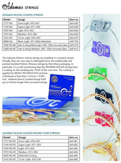 Adamas Strings for Acoustic Guitarras Nuova phosphor bronze coated set (3) - Set of 3 Ex-Light .010 (1717NU-3)