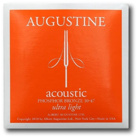 Cuerdas western de bronce fosforado para guitarra acústica Augustine, Ultra-Light 10-47