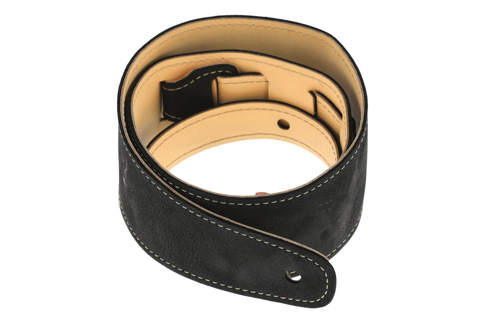 Correa de guitarra GEWA Regular 70 de cuero, Satin Black