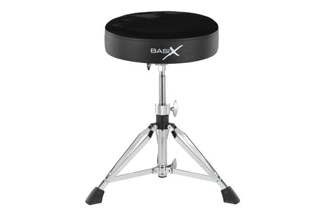 Banqueta de batería Basix DT-400 con asiento redondo, de 43 a 69 cm