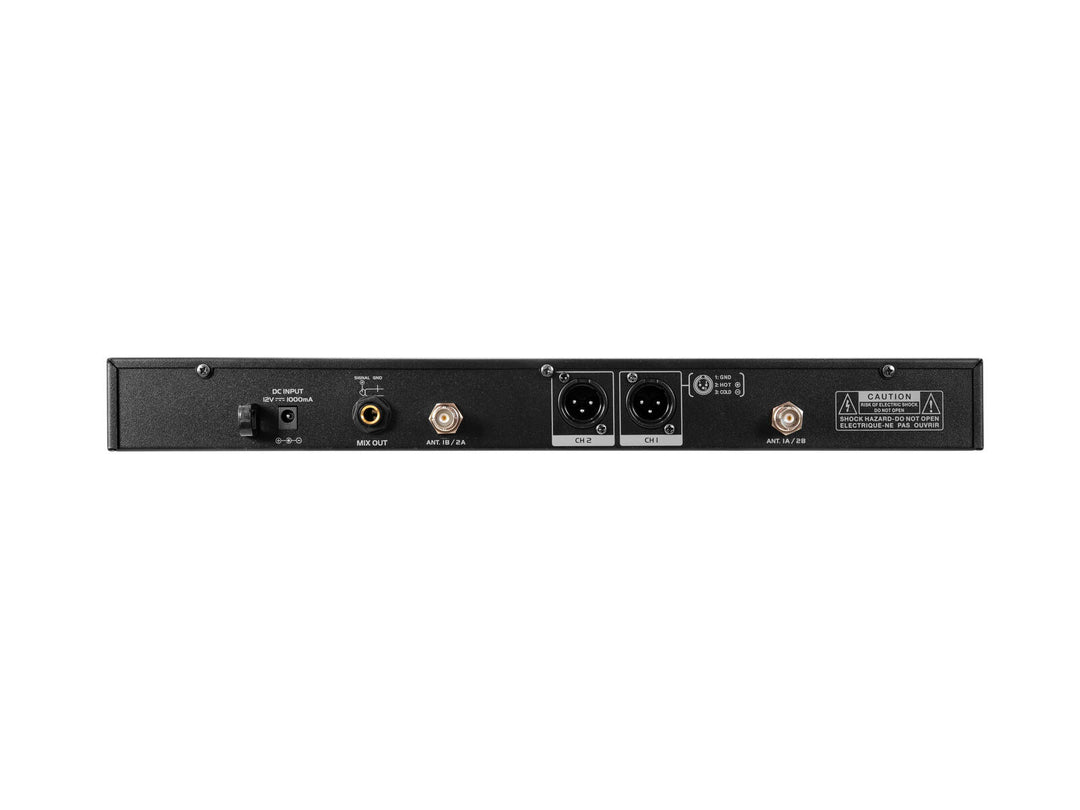 OMNITRONIC UHF-602 Sistema de micrófonos inalámbricos de 2 canales 823-832/863-865 MHz