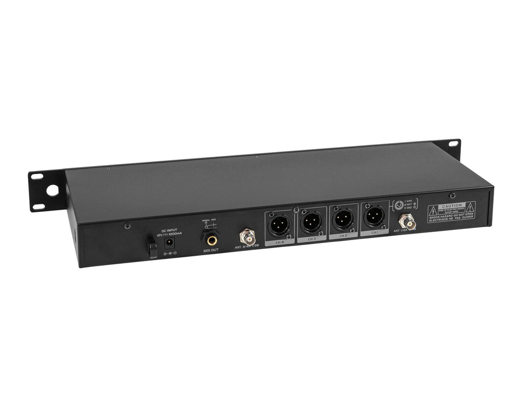 OMNITRONIC UHF-604 Sistema de micrófonos inalámbricos de 4 canales 520-554 MHz