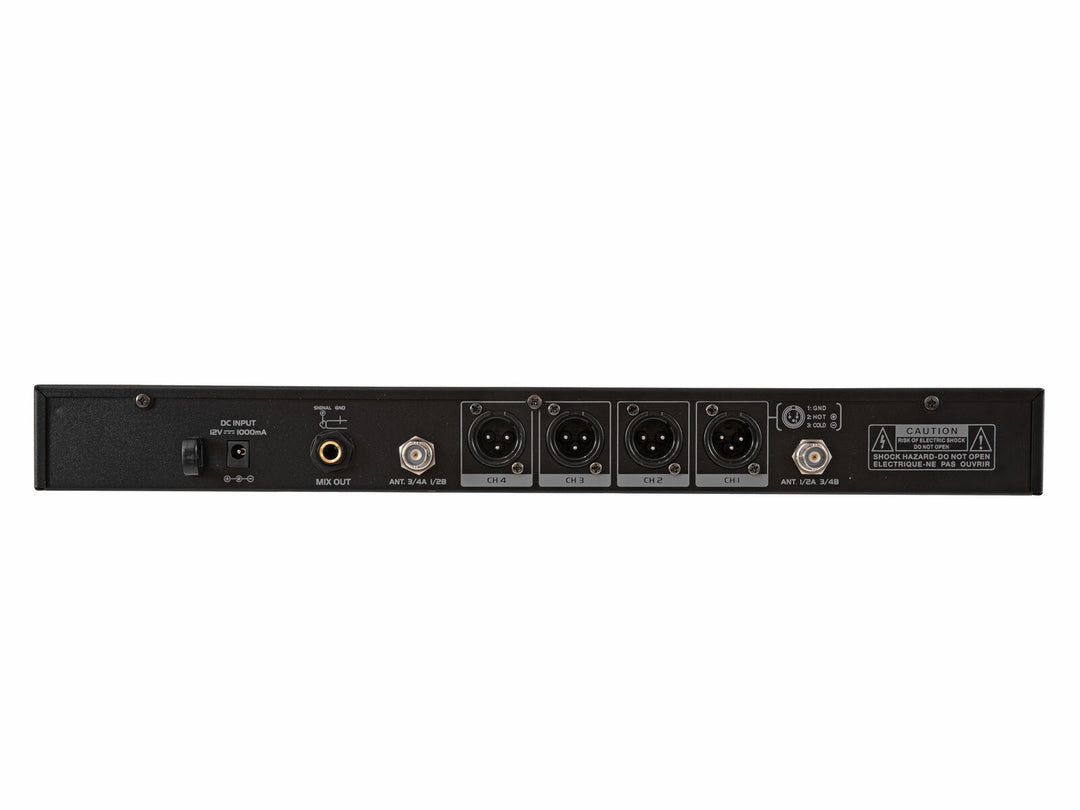 OMNITRONIC UHF-604 Sistema de micrófonos inalámbricos de 4 canales 520-554 MHz