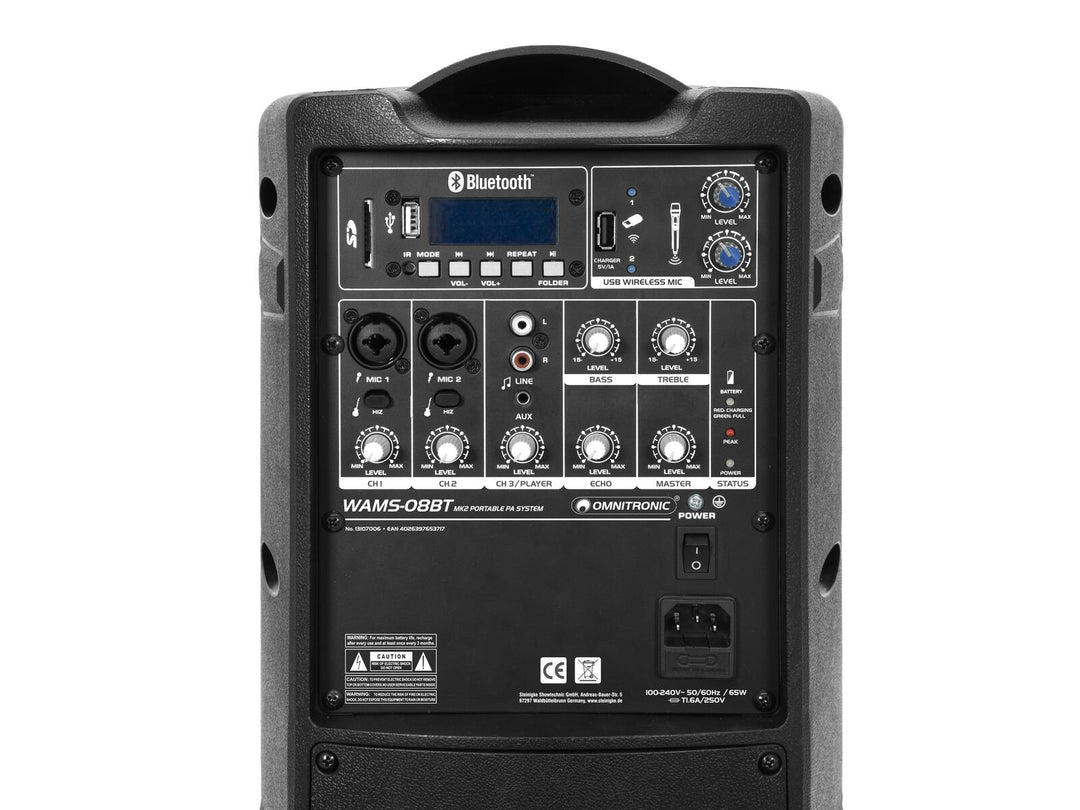 OMNITRONIC Sistema PA inalámbrico WAMS-08BT MK2