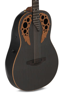 Adamas E-Acoustic Guitarras ADAMAS U581T-FM Mid-Depth Non-Cutaway - Black Satin Copper Metal Flake (U581T-FM-G)