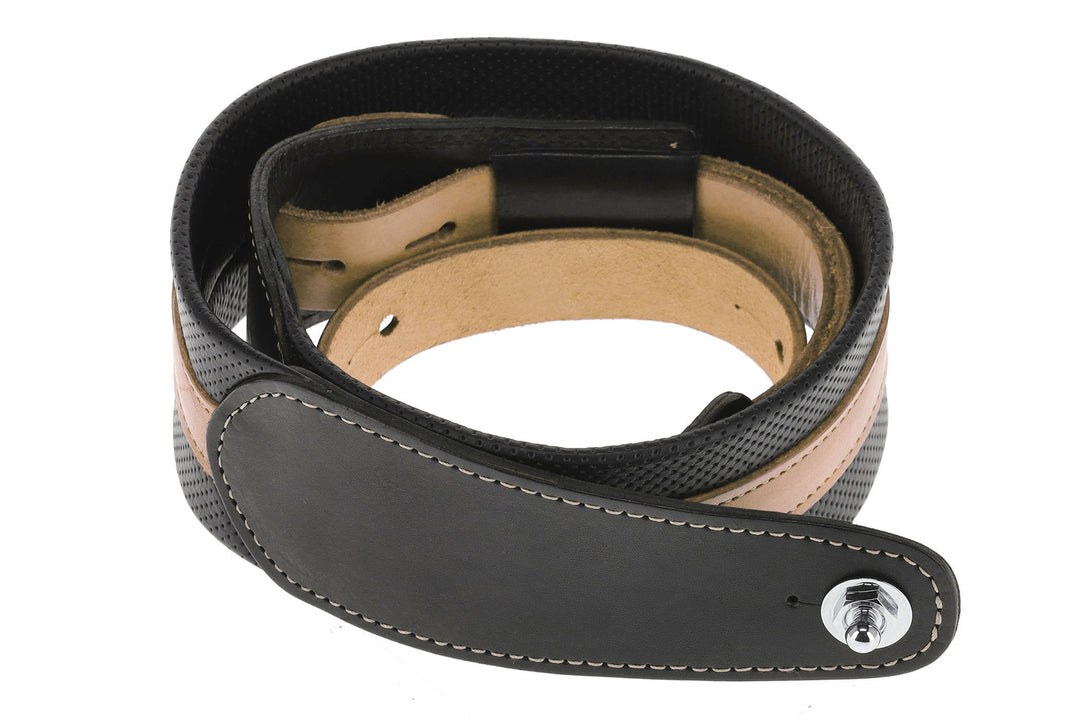 Correas para Guitarras GEWA Prestige 65 acolchadas con cierres de seguridad - negro perforado/marrón