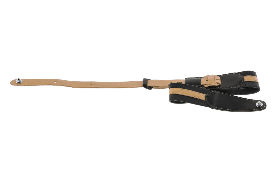 Correas para Guitarras GEWA Prestige 65 acolchadas con cierres de seguridad - negro perforado/marrón
