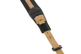 GEWA Guitar Straps Prestige 65 padded Security Locks - black punctured/brown