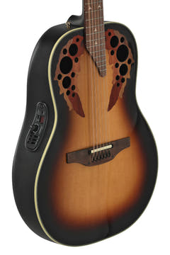 Guitarras electroacústicas Ovation Pro Series Elite Deep Bowl Non-Cutaway de 12 cuerdas - Sunburst (1758-1-G)