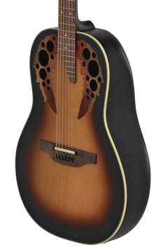 Guitarras electroacústicas Ovation Pro Series Elite Deep Bowl Non-Cutaway de 12 cuerdas - Sunburst (1758-1-G)