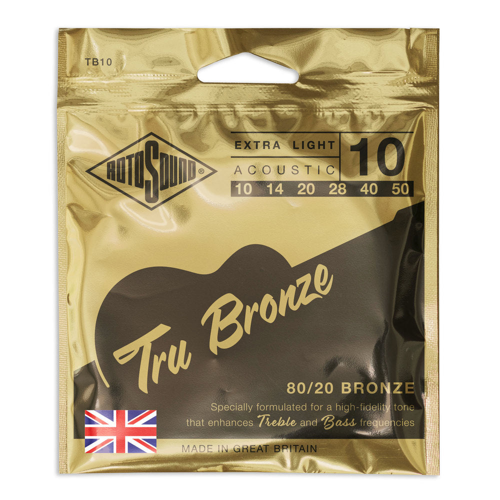 Cuerdas Rotosound Tru Bronze TB10 para guitarra acústica, 10-50