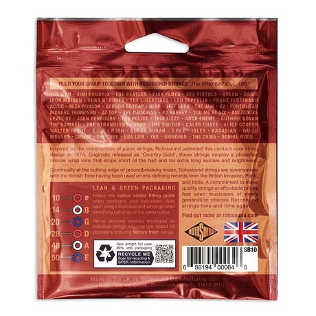 Rotosound Super Bronze SB10 cuerdas de guitarra western 10-50