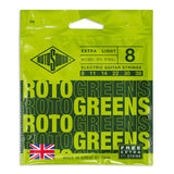 Cuerdas para guitarra eléctrica Rotosound Roto Greens R8, 8-38