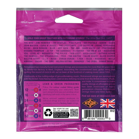 Rotosound Roto Purples R12 cuerdas para guitarras eléctricas 12-52