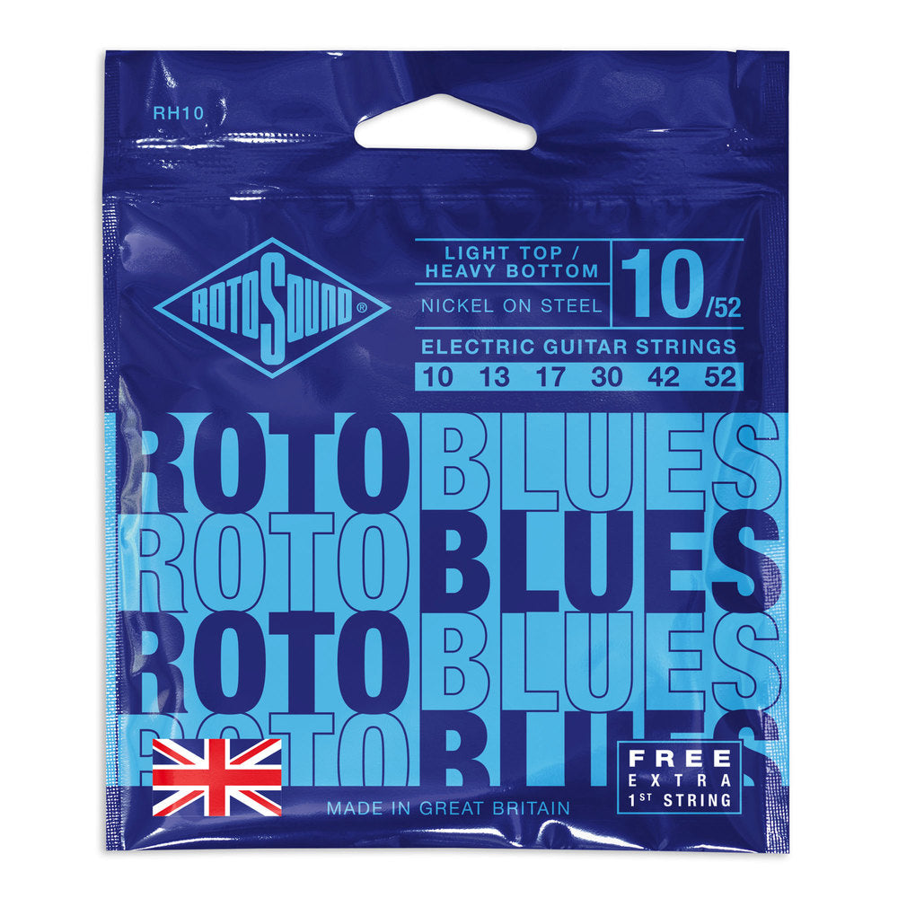 Cuerdas para guitarras eléctricas Rotosound Roto Blues RH10 10-52
