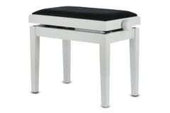 GEWA Banqueta de piano Deluxe - White mate (asiento negro)