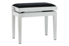 GEWA Banqueta de piano Deluxe - White mate (asiento negro)