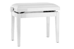Banco de piano GEWA Deluxe Vinyl - White highgloss (White seat)