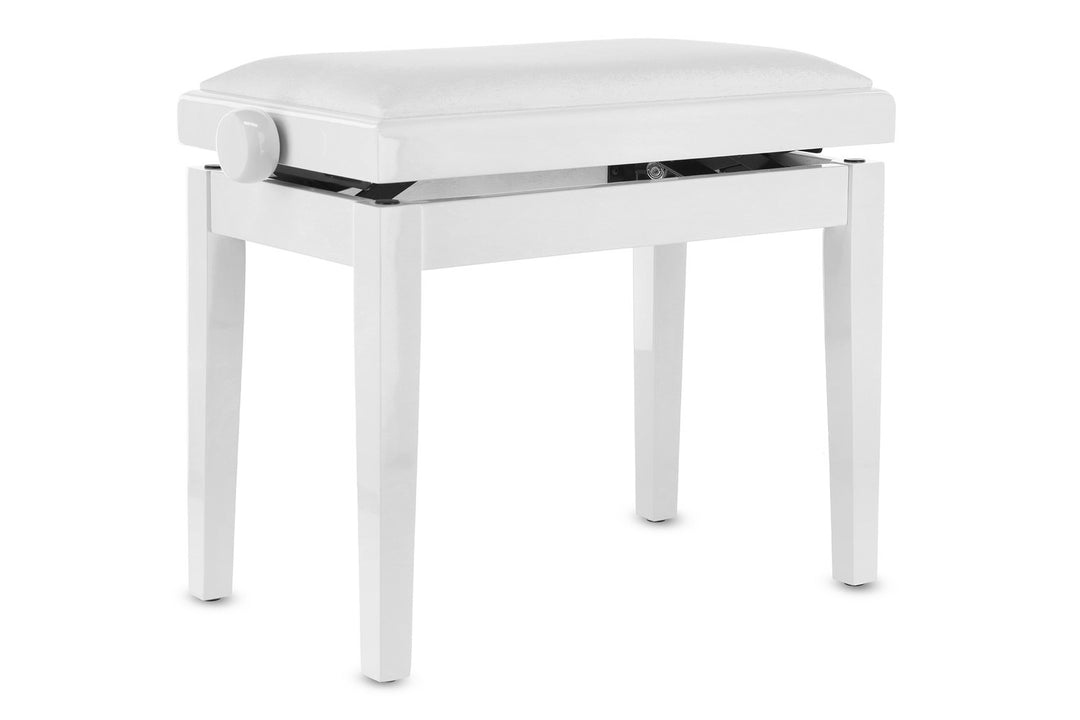 Banco de piano GEWA Deluxe Vinyl - White highgloss (White seat)