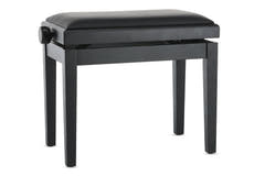 GEWA Banco de piano Deluxe Vinyl - Black mate (asiento negro)