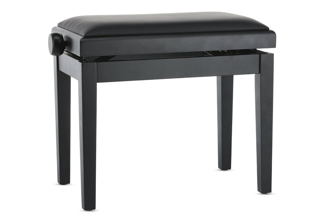 GEWA Banco de piano Deluxe Vinyl - Black mate (asiento negro)