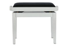 GEWA Banqueta de piano Deluxe - White mate (asiento negro)