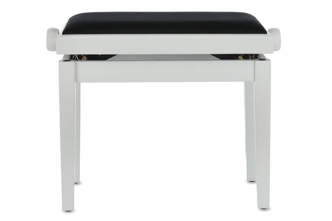 GEWA Banqueta de piano Deluxe - White mate (asiento negro)