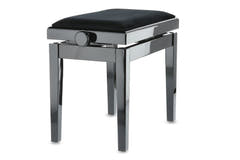 GEWA Banco de piano Deluxe - Black alto brillo (Asiento negro)