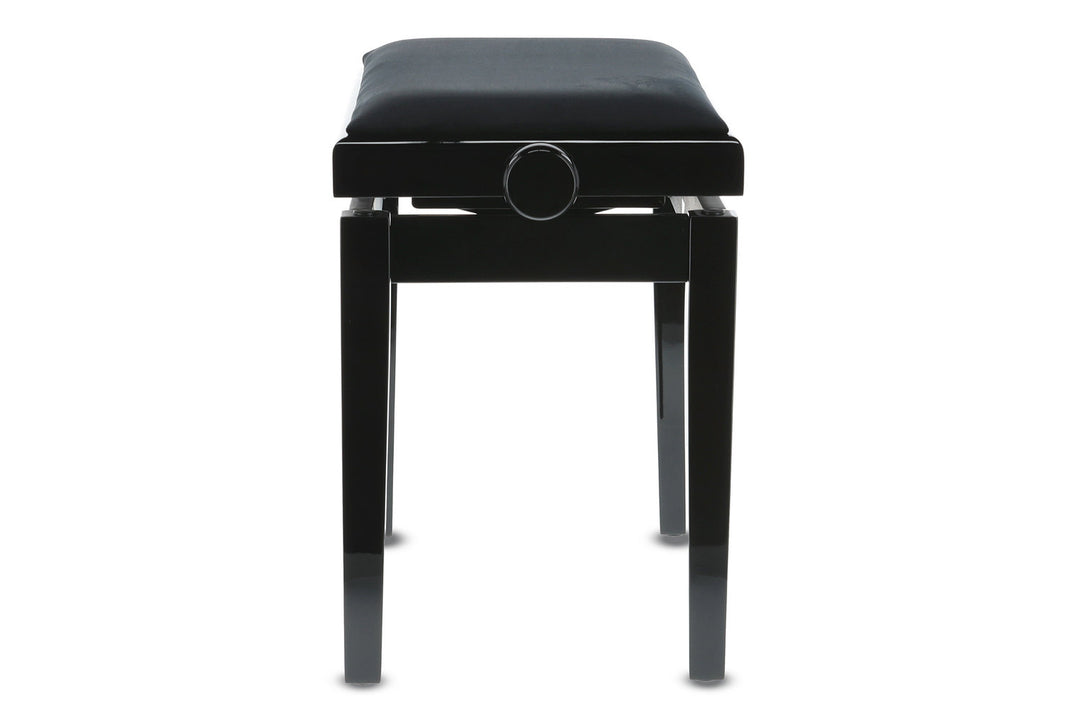 GEWA Banco de piano Deluxe - Black alto brillo (Asiento negro)